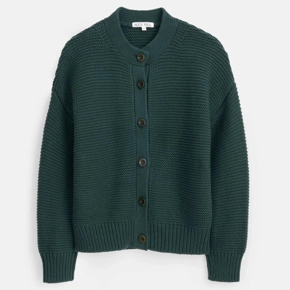 Like New Alex Mill Nico Cardigan in Cotton - Dark Green